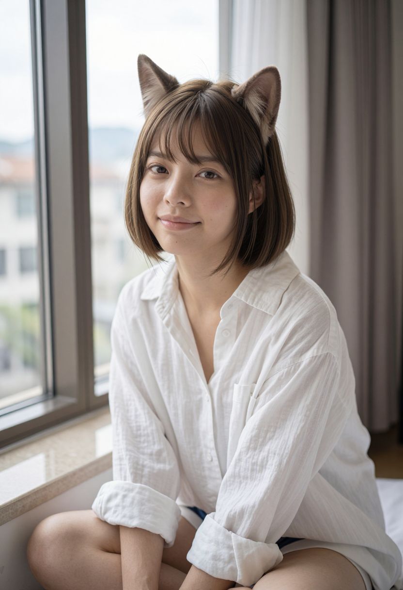 部屋で微笑むハニーたん